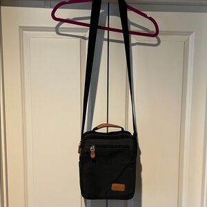 Card.N.X. Unisex Canvas Crossbody Messenger Bag with Tan Accents